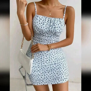 Floral Ruched Bodycon Dress